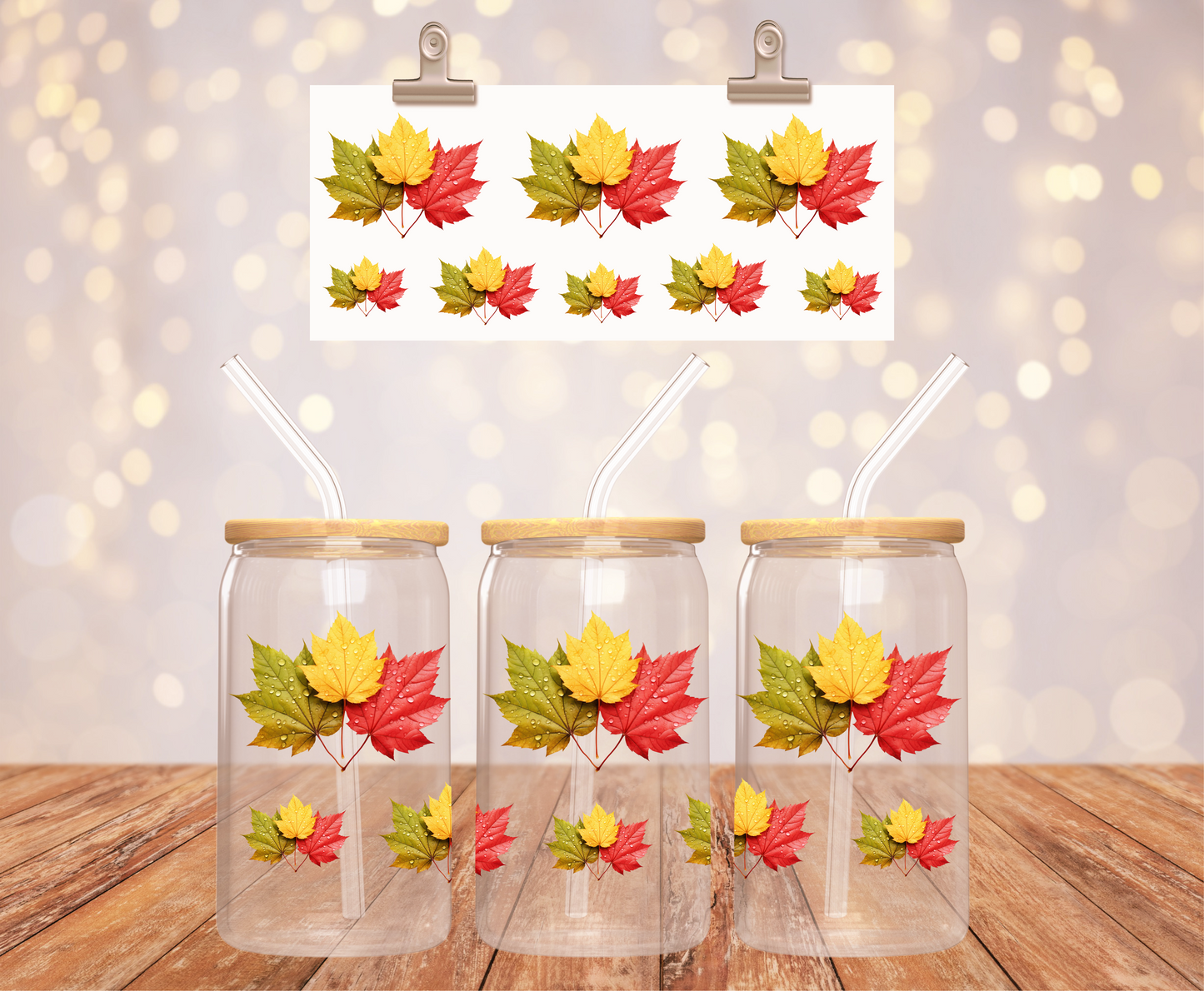 Three Autumn Leaves Sticker