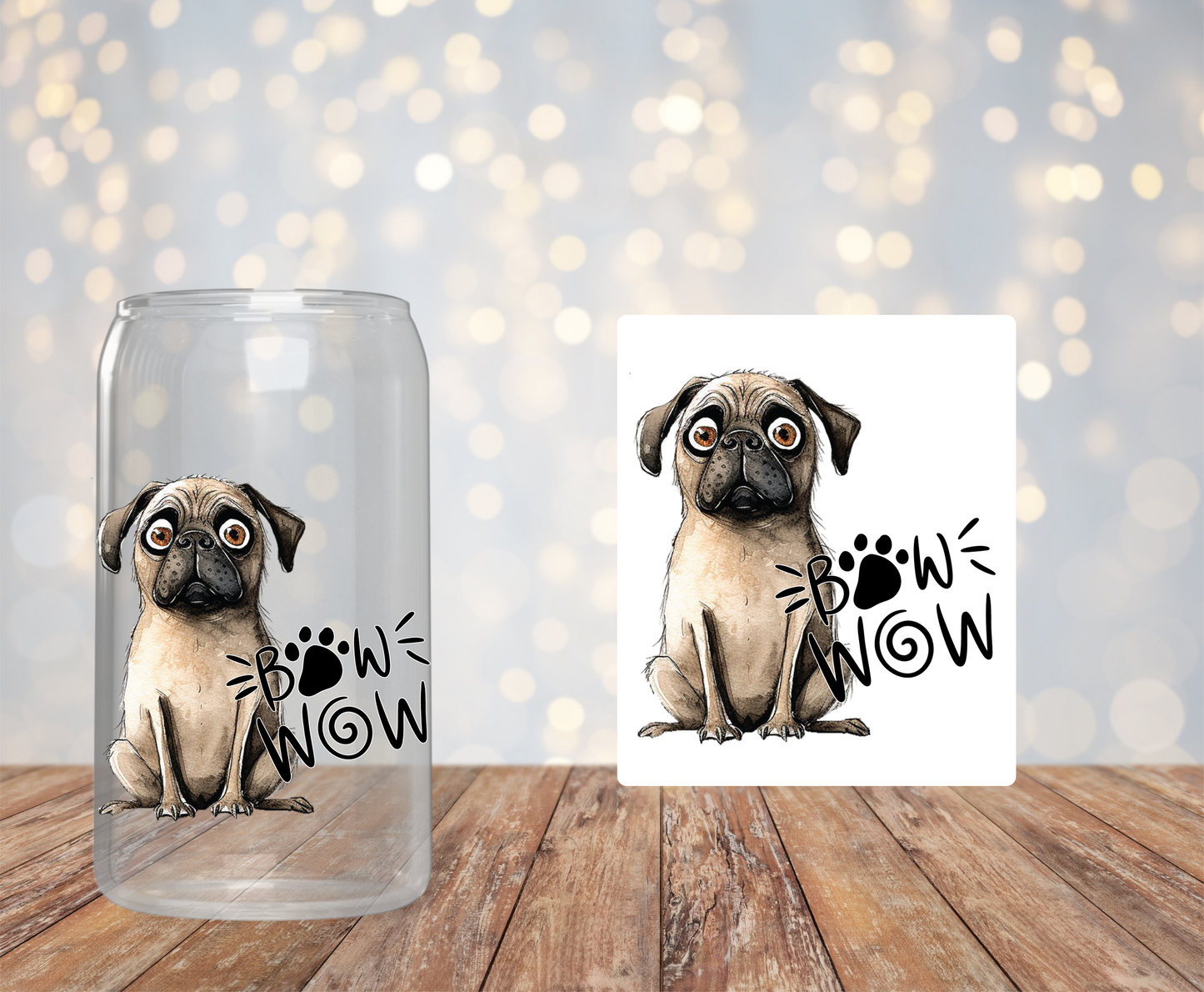 Pug BowWow Sticker