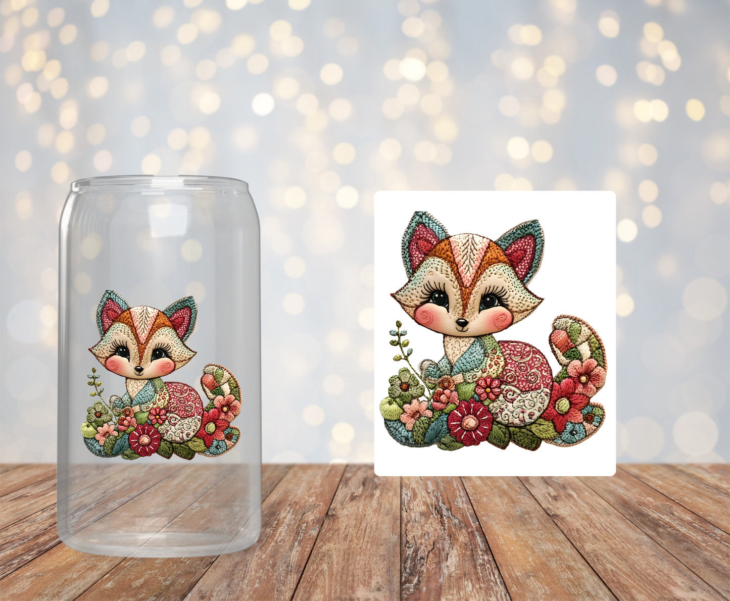 Cross - Stitch Fox Sticker