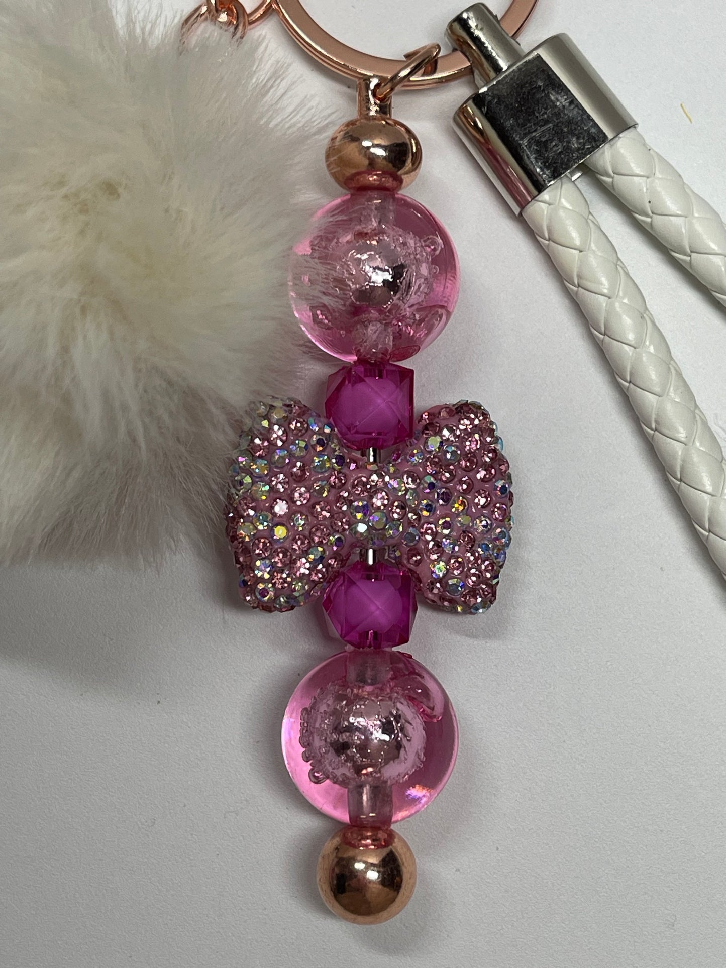 Pink Bow Keychain