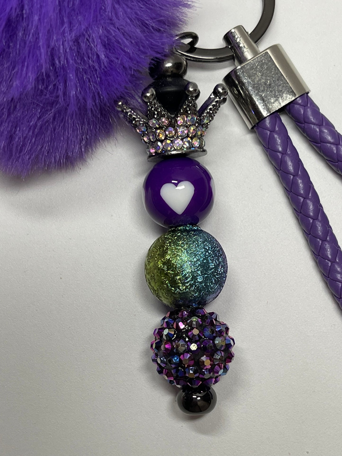 Purple Love Crown Keychain