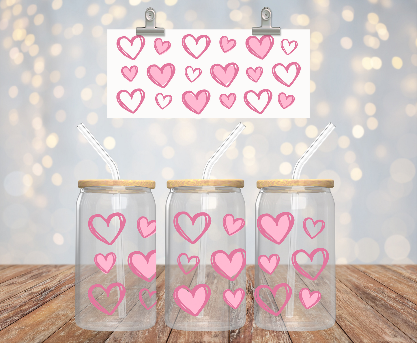 Pink Hearts Sticker