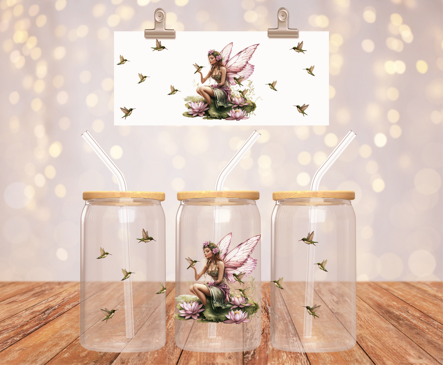 Purple Hummingbird Fairy Sticker