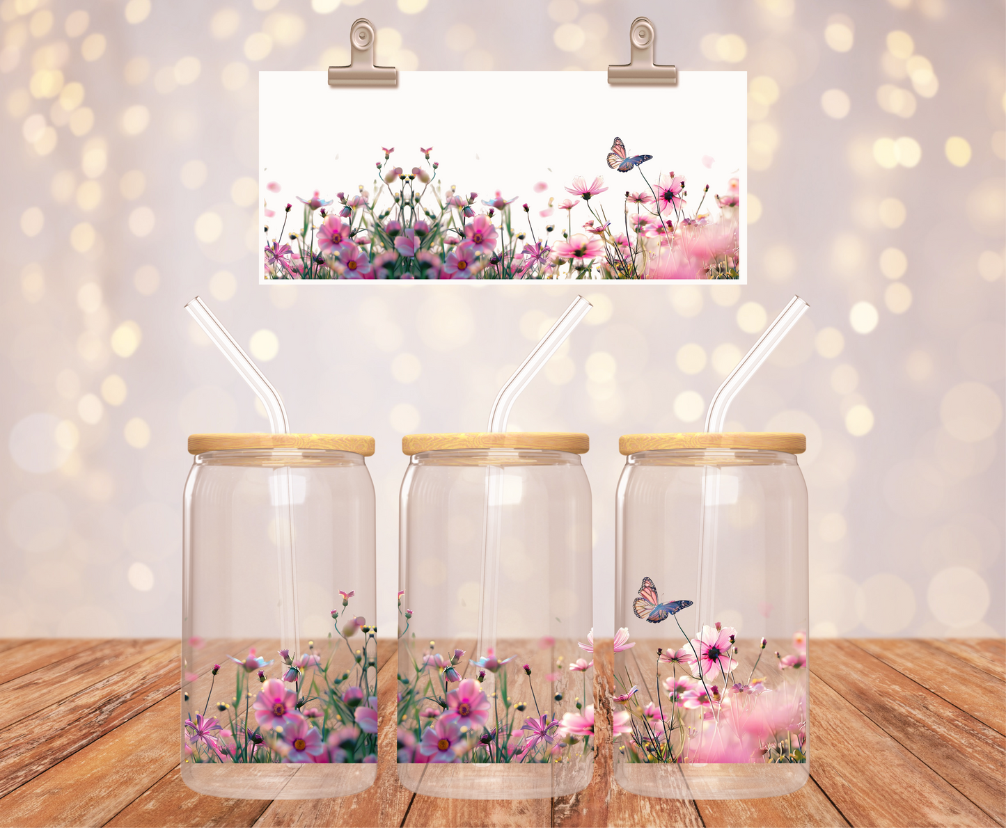 Butterfly & Flowers Sticker