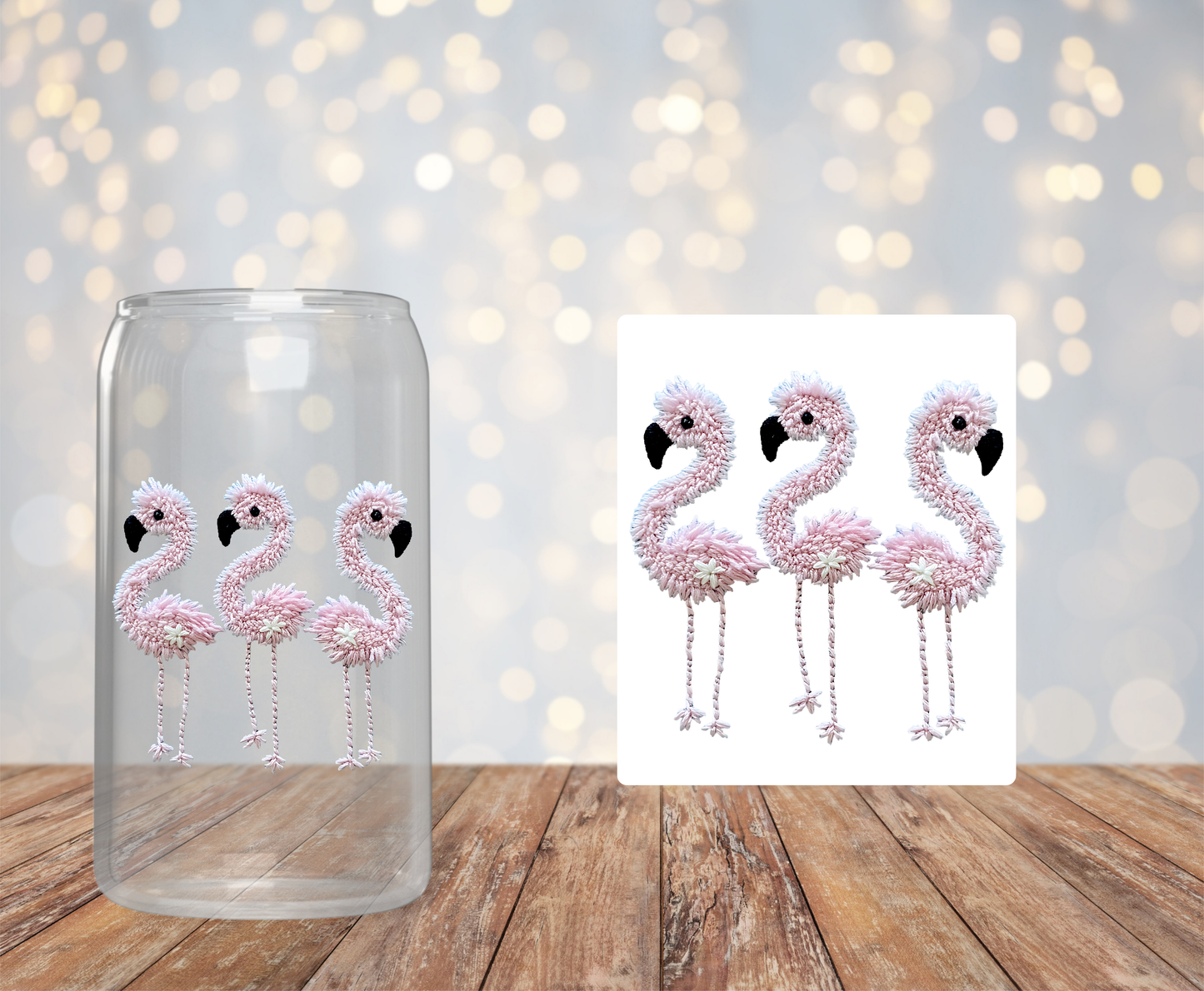 Flamingo in Stitchs Sticker
