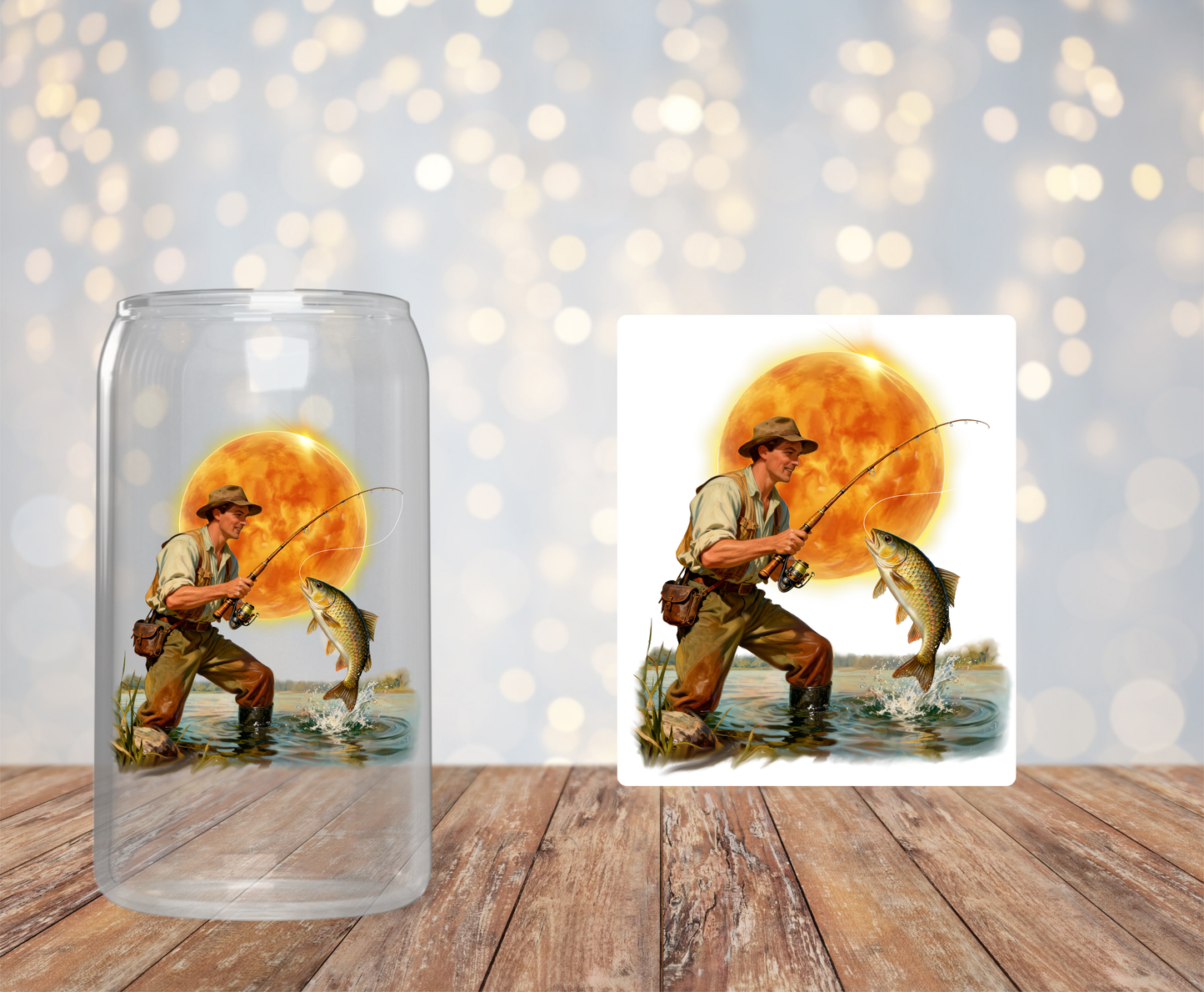 Fishing Under The Moon Sticker