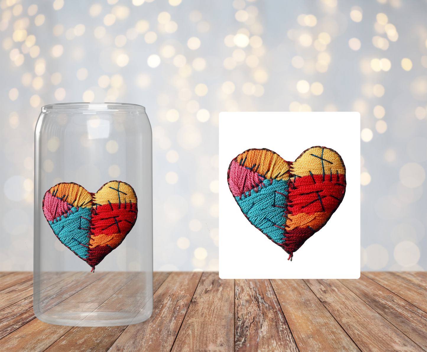 Cross - Stitch Heart Sticker