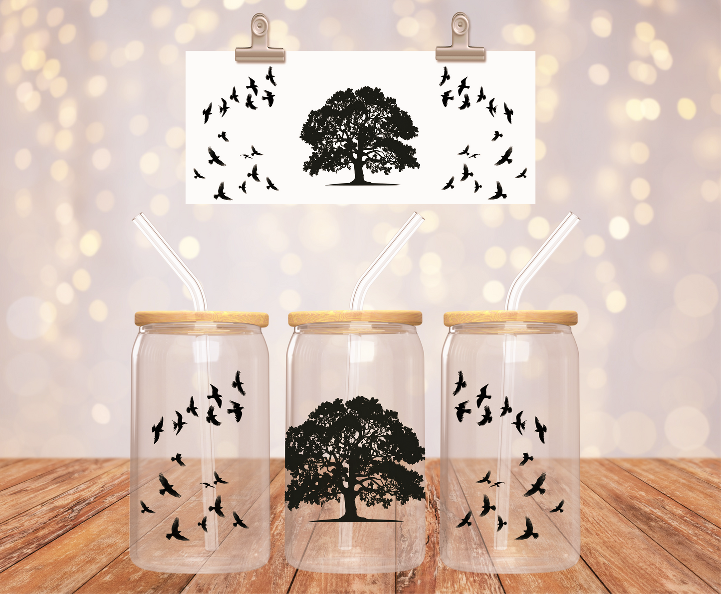 Black Tree with Birds Sticker