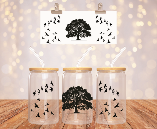Black Tree with Birds Sticker