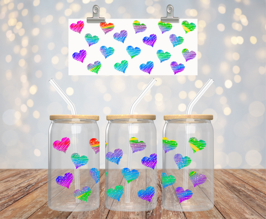 Colorful Hearts Sticker