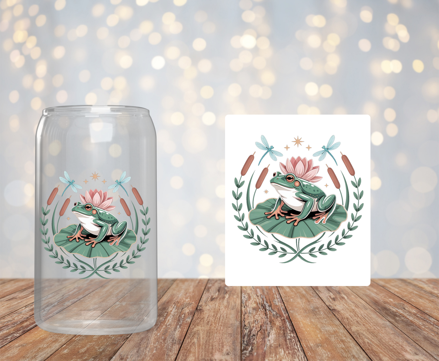 Frog on a Lily Pad Sticker