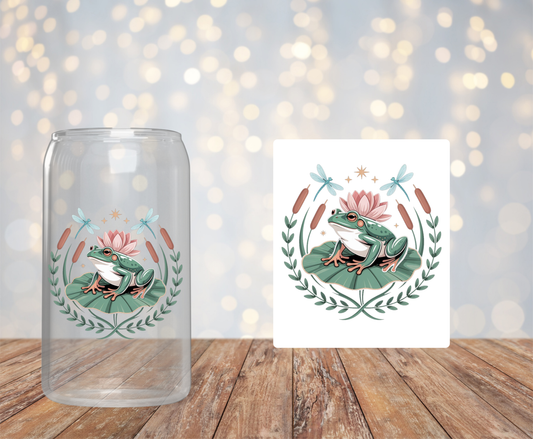 Frog on a Lily Pad Sticker