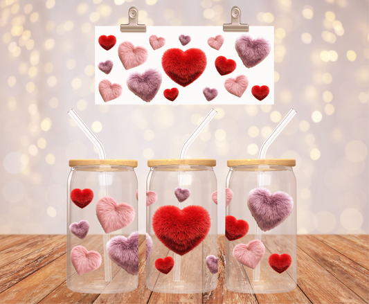 Fuzzy Hearts Sticker