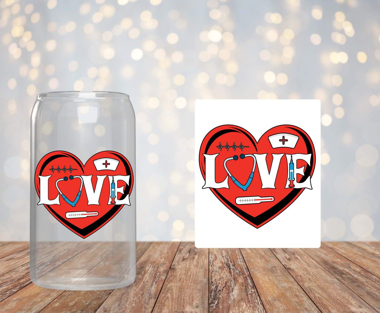 Heart love, nurse sticker