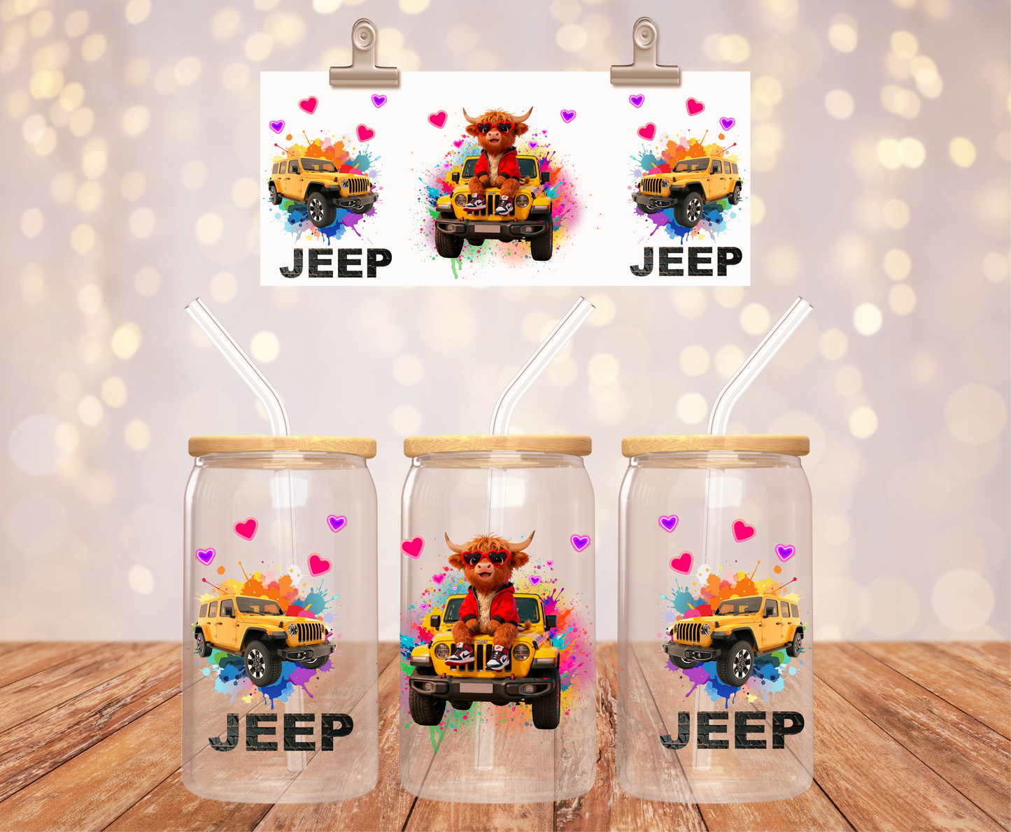 Highland Cow Jeep Sticker