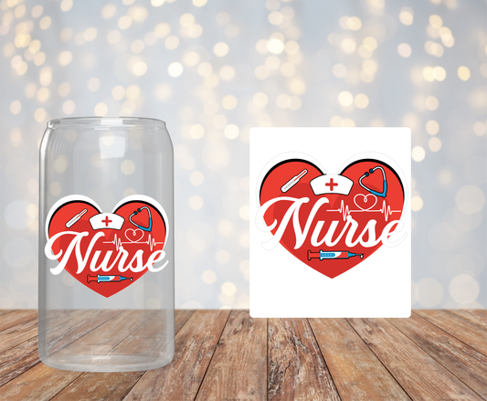Nurse Red Heart Sticker