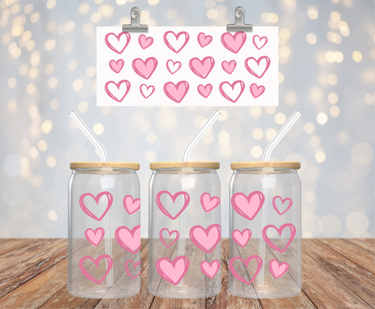 Pink Hearts Sticker