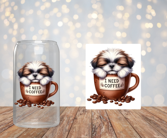 Puppy Coffee Sticker