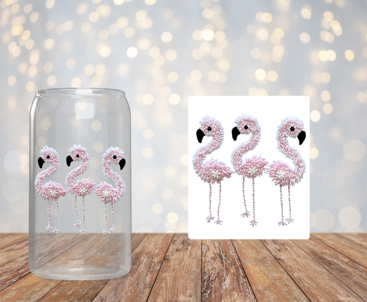 Flamingo in Stitchs Sticker