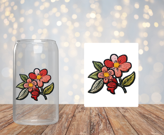 Cross-Stitch Flowers Sticker