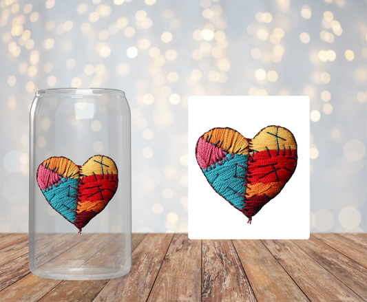 Cross - Stitch Heart Sticker