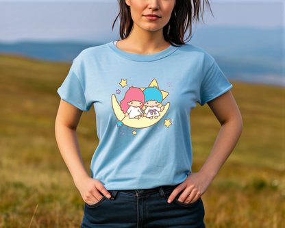 Twins Sitting on the Moon T~Shirt