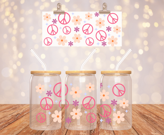 Peace & Flowers Sticker
